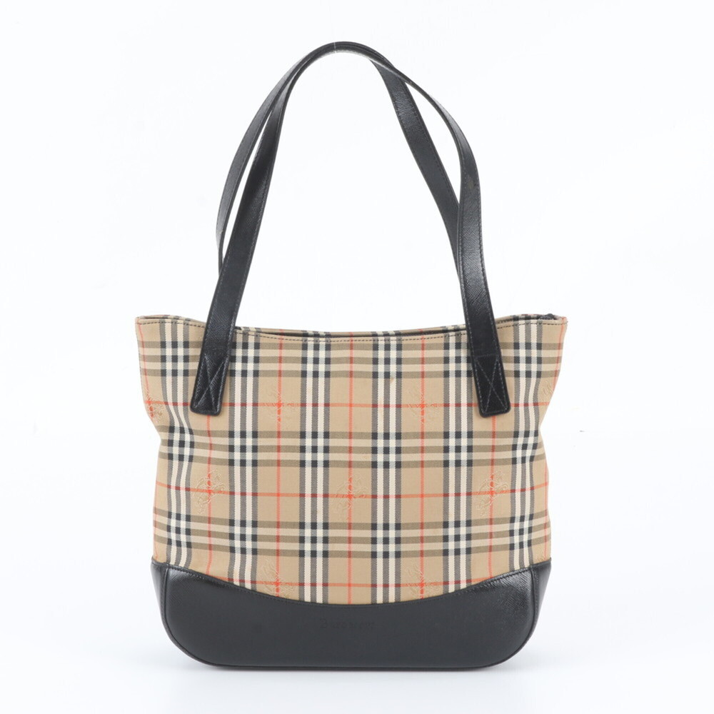 Burberry Nova Check Shadow Horse Leather Tote Bag Shoulder Handbag for Women